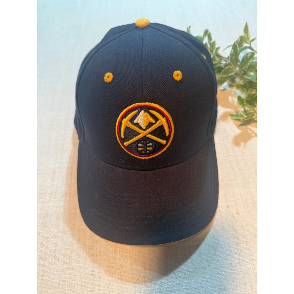 Fan Favorite Denver Nuggets NBA Snapback Hat Navy Blue Yellow One Size